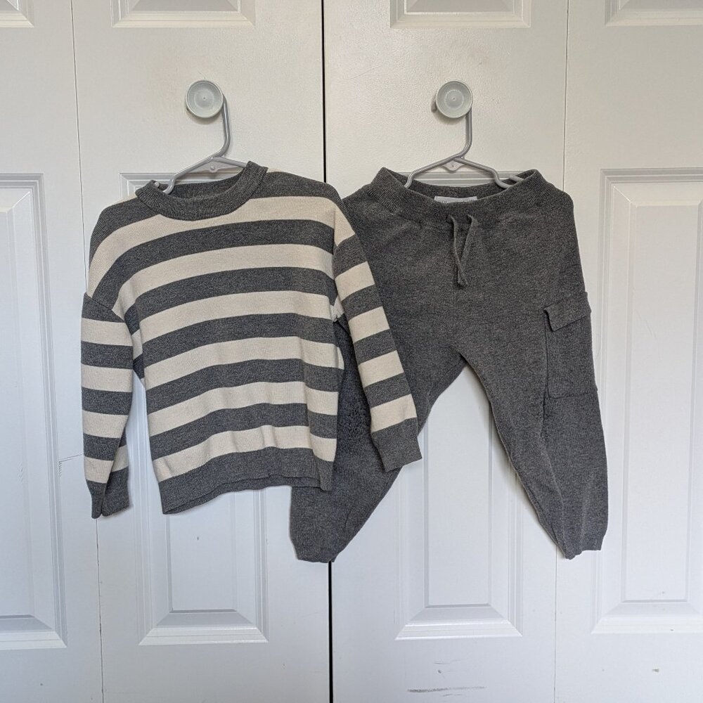 Zara Boys Sweater Set 4T- Gray